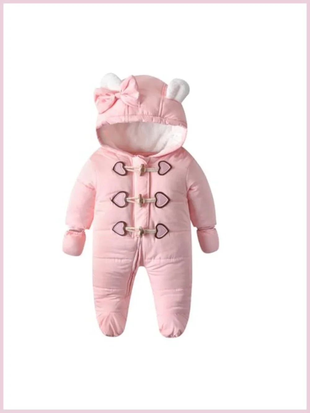 Unisex Baby Snowsuit Footed Winter Warm Hooded Snow Wear